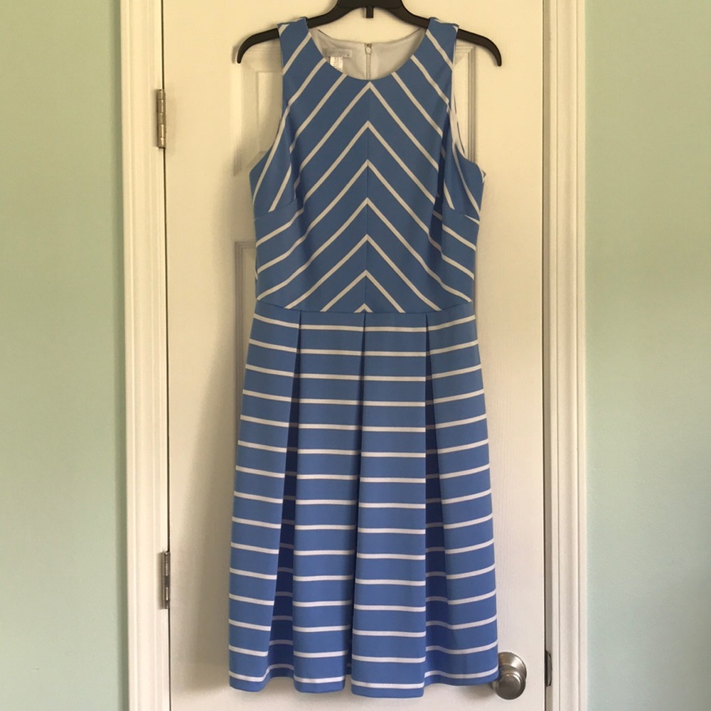 NWOT London Times Blue Stripe Dress Size 14